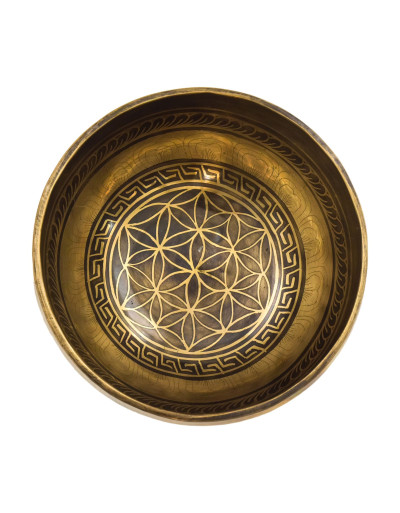 Tibetská misa, "Gulpa", A5, gravírovaná s dizajnom, priemer 15 cm