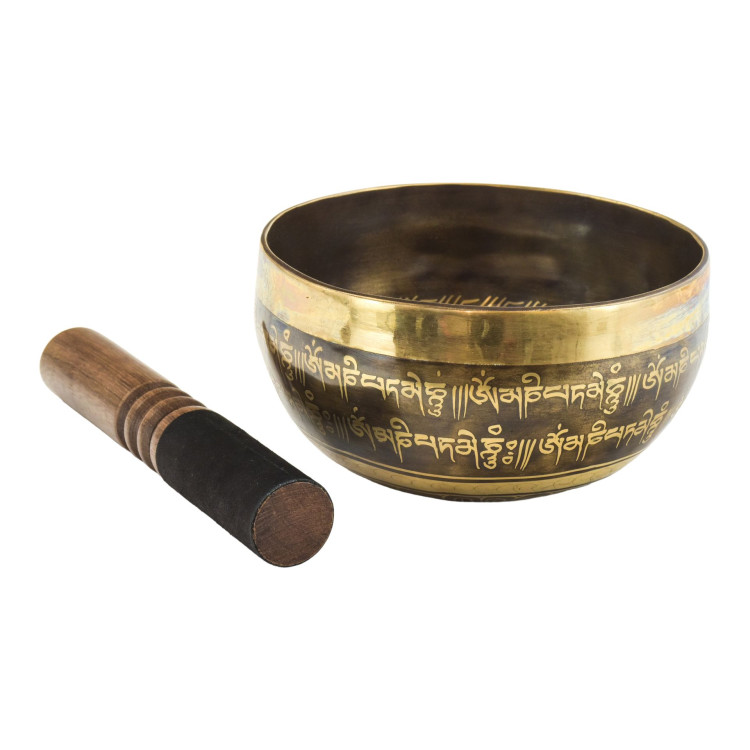 Tibetská misa, "Gulpa", G5, gravírovaná s dizajnom, priemer 15 cm