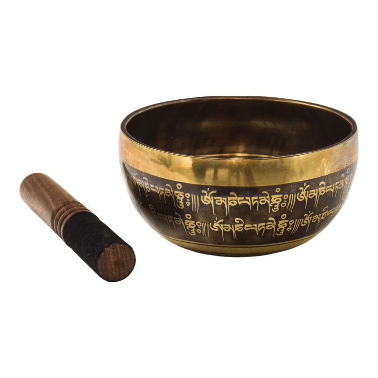 Tibetská misa, "Gulpa", C4, gravírovaná s dizajnom, priemer 16 cm