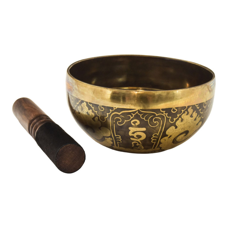 Tibetská misa, "Gulpa", D3, gravírovaná s dizajnom, priemer 15 cm