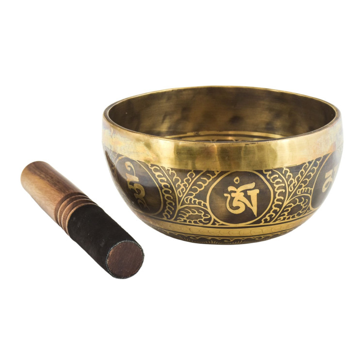 Tibetská misa, "Gulpa", G#5, gravírovaná s dizajnom, priemer 16 cm