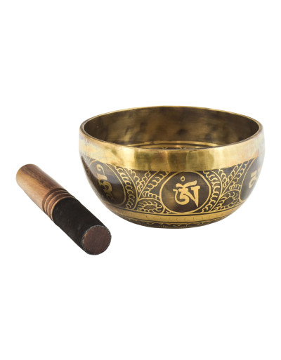 Tibetská misa, "Gulpa", G#5, gravírovaná s dizajnom, priemer 16 cm