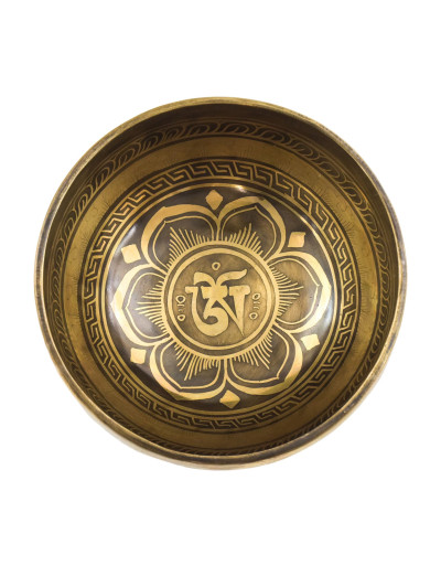 Tibetská misa, "Gulpa", G#5, gravírovaná s dizajnom, priemer 16 cm