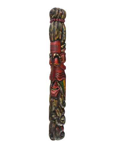 Drevená maska, "Jogi" ručne maľovaná, 20x13x115cm