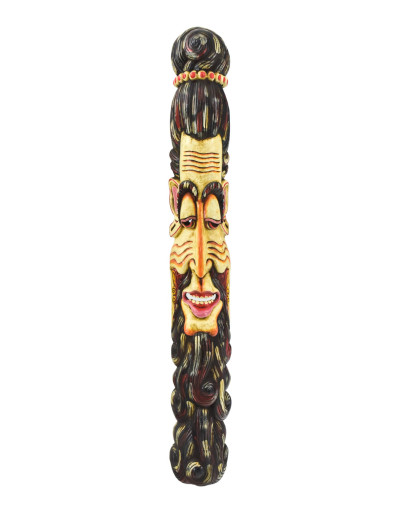 Drevená maska, "Jogi" ručne maľovaná, 20x13x115cm