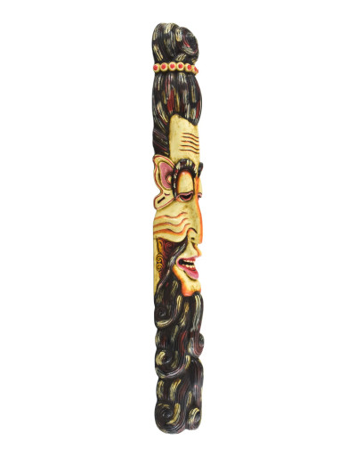 Drevená maska, "Jogi" ručne maľovaná, 20x13x115cm