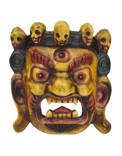 Drevená maska, Bhairab, ručne maľovaný, 20cm