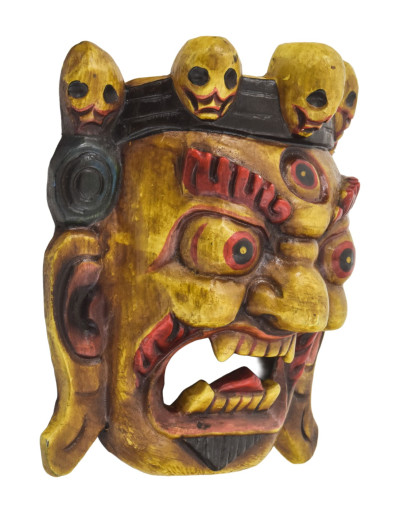 Drevená maska, Bhairab, ručne maľovaný, 20cm