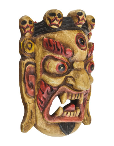 Drevená maska, Bhairab, ručne maľovaný, 20cm