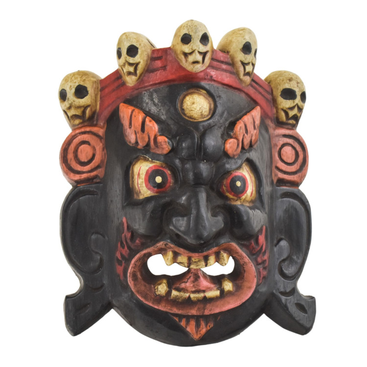 Drevená maska, Bhairab, ručne maľovaný, 16cm