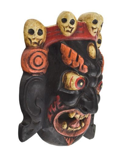 Drevená maska, Bhairab, ručne maľovaný, 16cm