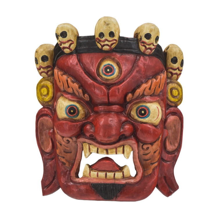 Drevená maska, Bhairab, ručne maľovaný, 30cm