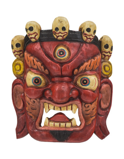 Drevená maska, Bhairab, ručne maľovaný, 30cm