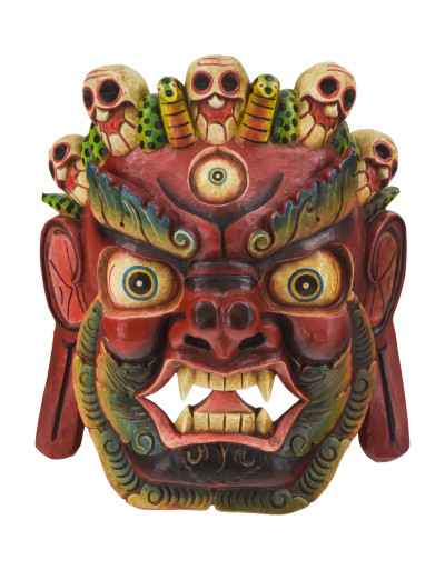 Drevená maska, Bhairab, ručne maľovaný, 31cm