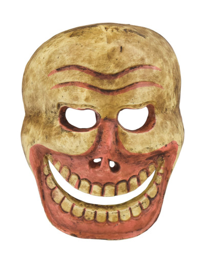 Drevená maska, "Laughing Scull", ručne maľovaná, 25cm