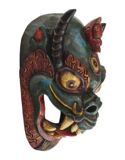 Drak, drevená maska, ručne maľovaná, 43cm