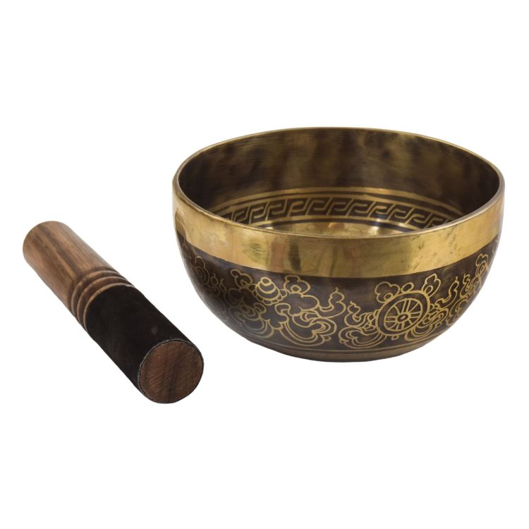 Tibetská misa, "Gulpa", D3, gravírovaná s dizajnom, priemer 15cm