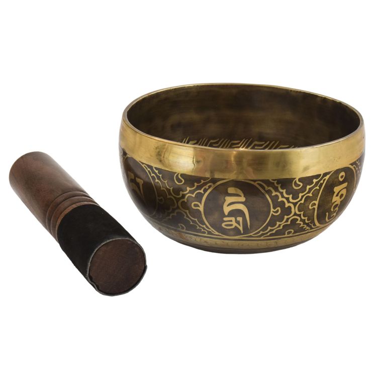 Tibetská misa, "Gulpa", D3, gravírovaná s dizajnom, priemer 16cm