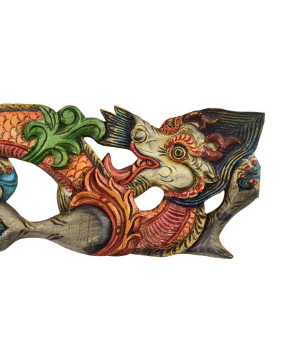 Drevená dekorácia, "Dva draci", 2ks, ručne maľovaní, 53x16cm