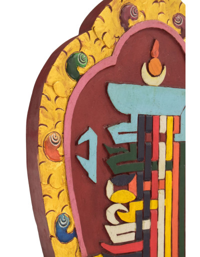 Drevený panel s Kálačakrou, ručne maľovaný, 38cm