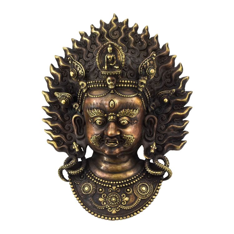 Bhairab, mosadzná maska, 38cm