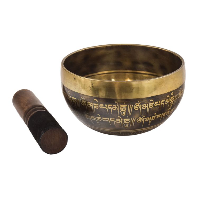 Tibetská misa, "Gulpa", F#9, gravírovaná s dizajnom, priemer 13 cm