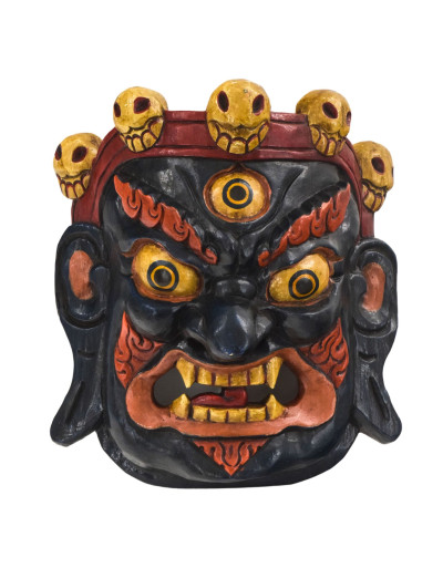 Drevená maska, Bhairab, ručne maľovaný, 29cm
