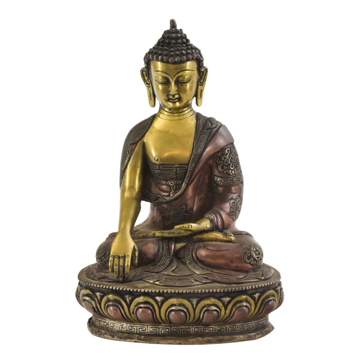 Budha Šakjamúni, kovová soška, 32cm