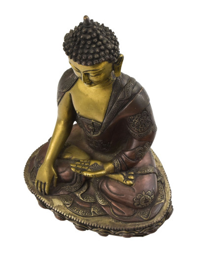 Budha Šakjamúni, kovová soška, 32cm