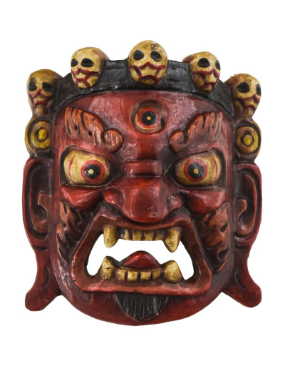 Drevená maska, Bhairab, ručne maľovaný, 20cm