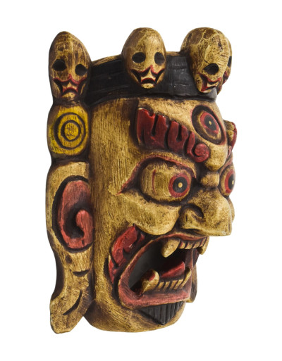 Drevená maska, Bhairab, ručne maľovaný, 20cm