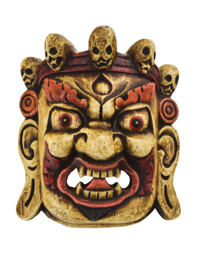 Drevená maska, Bhairab, ručne maľovaný, 20cm