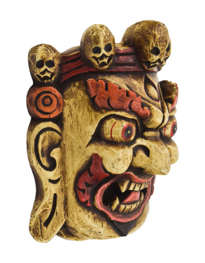 Drevená maska, Bhairab, ručne maľovaný, 20cm
