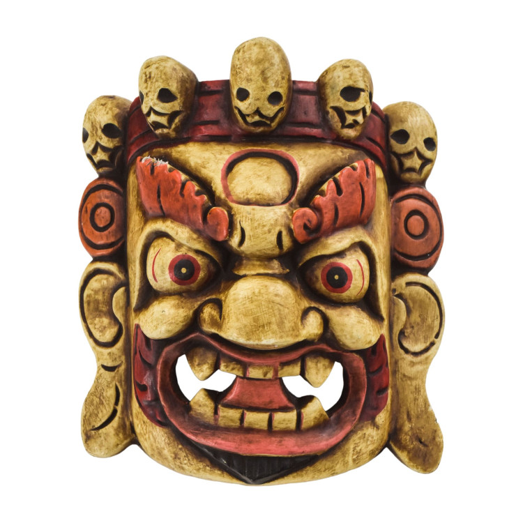 Drevená maska, Bhairab, ručne maľovaný, 20cm