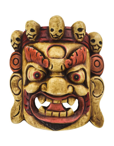Drevená maska, Bhairab, ručne maľovaný, 20cm