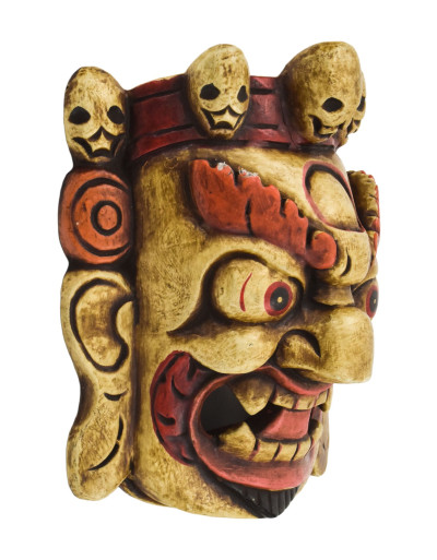 Drevená maska, Bhairab, ručne maľovaný, 20cm