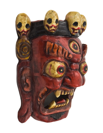 Drevená maska, Bhairab, ručne maľovaný, 20cm