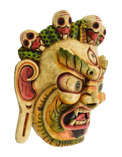 Drevená maska, Bhairab, ručne maľovaný, 31cm