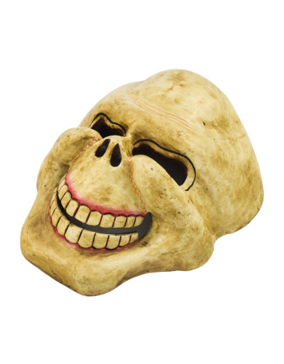 Drevená maska, "Laughing Scull", ručne maľovaná, 32cm