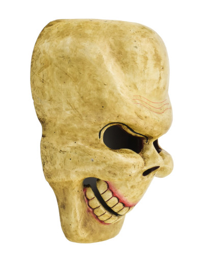 Drevená maska, "Laughing Scull", ručne maľovaná, 32cm