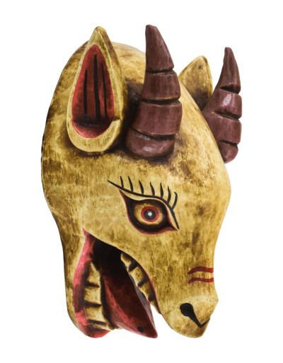 Drevená maska, koza, ručne maľovaná, 26cm