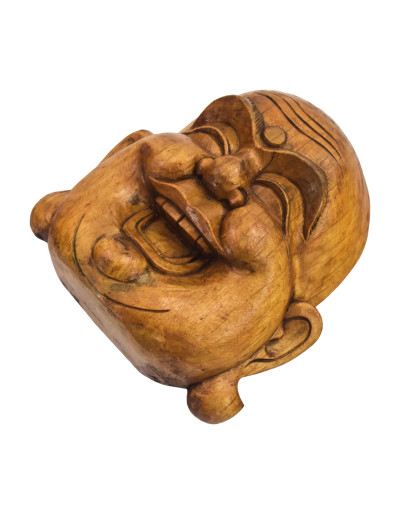 Drevená maska, smejúca sa Budha, 22cm
