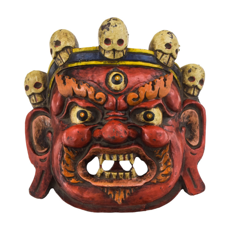 Maska Bhairab, ručne maľovaná, 22cm