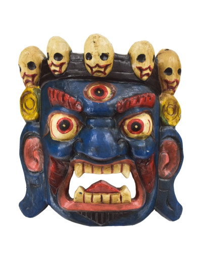 Drevená maska, Bhairab, ručne maľovaný, 20cm