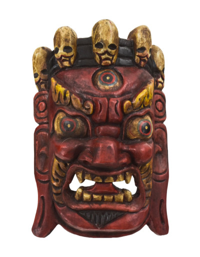 Drevená maska, Bhairab, ručne maľovaný, 25cm