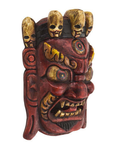 Drevená maska, Bhairab, ručne maľovaný, 25cm