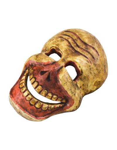 Drevená maska, "Laughing Scull", ručne maľovaná, 27cm