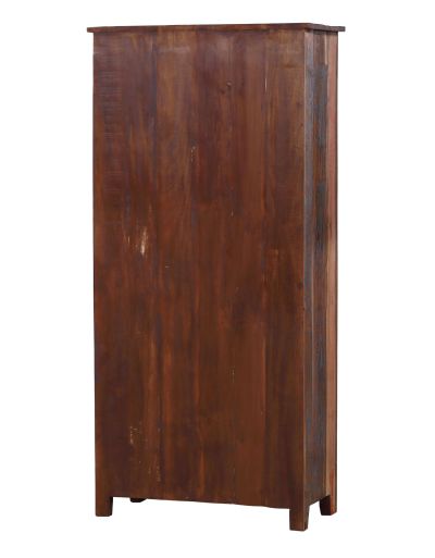 Skriňa z recyklovaného dreva, mosadzné kovanie, 82x40x180cm