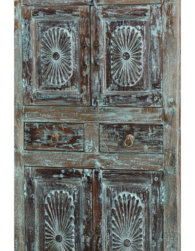 Skriňa z teakového dreva, ručné rezby, 90x40x185cm