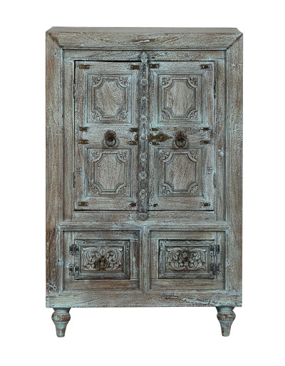 Skriňa z teakového dreva, ručné rezby, 70x40x109cm